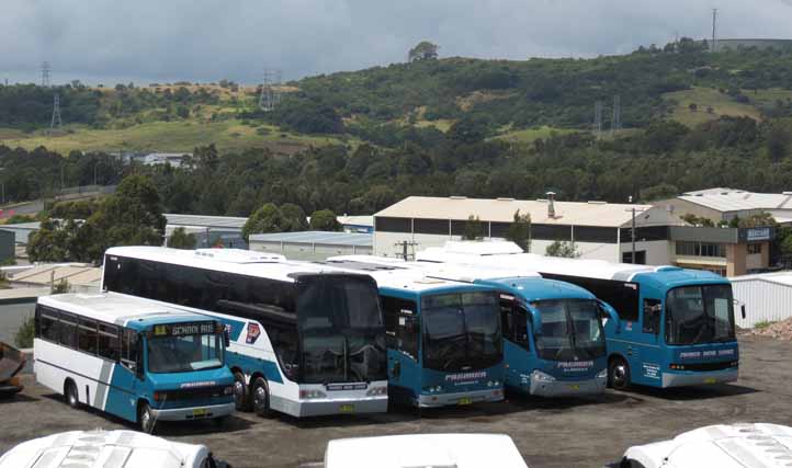 Premier Illawarra Mercedes LO812 Custom 7260MO, Scania K113TRB PMCA Royale TV7193, Mercedes OH1830L Volgren SC222 6640MO, Volvo B9R Irizar Century 6927MO & Mercedes O303 Volgren TV5832